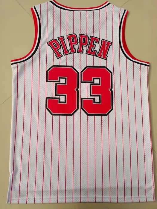 Chicago Bulls 1995/96 White #33 PIPPEN Classics Basketball Jersey (Stitched)