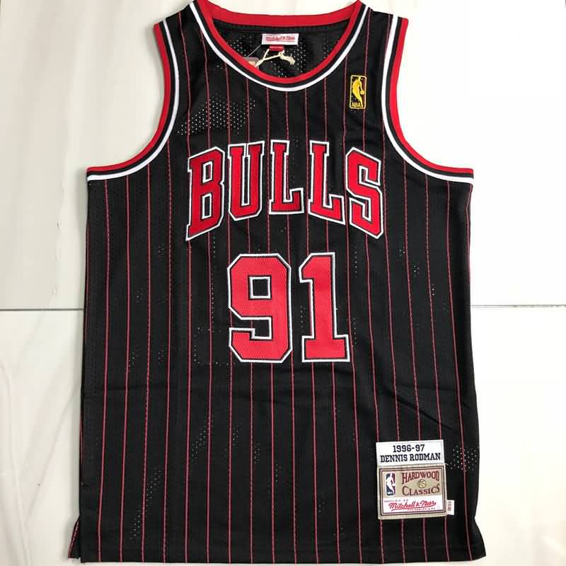 Chicago Bulls 1996/97 Black #91 RODMAN Classics Basketball Jersey (Closely Stitched)