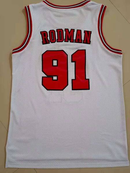 1997/98 Chicago Bulls White #91 RODMAN Classics Basketball Jersey (Stitched)