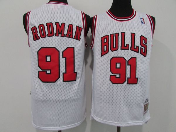 1997/98 Chicago Bulls White #91 RODMAN Classics Basketball Jersey (Stitched) 02
