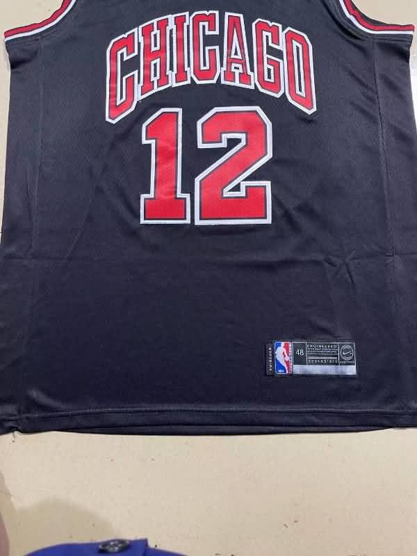 Chicago Bulls Black #12 DOSUNMU Basketball Jersey (Stitched)