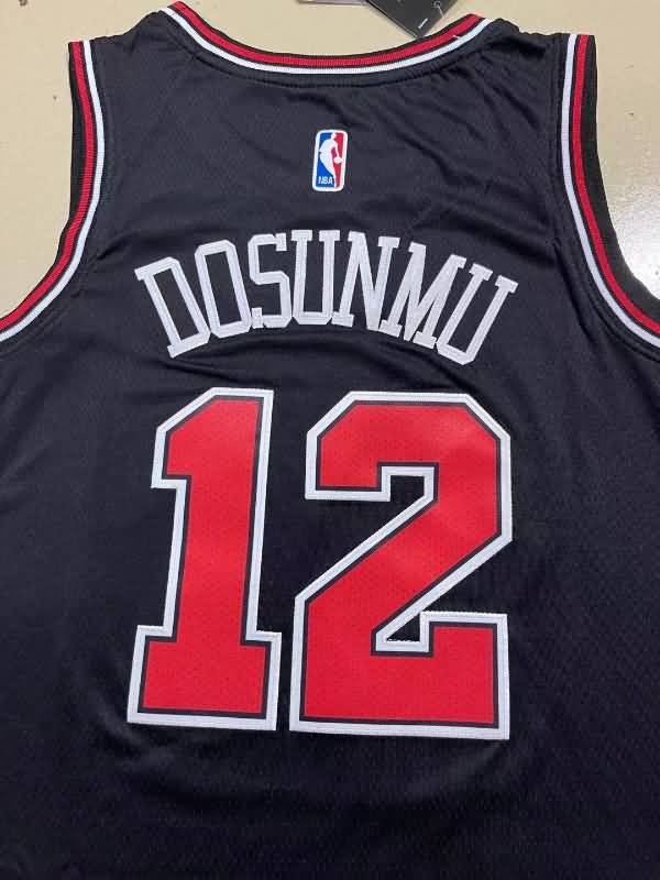 Chicago Bulls Black #12 DOSUNMU Basketball Jersey (Stitched)