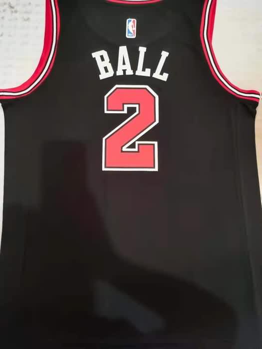 Chicago Bulls Black #2 BALL Basketball Jersey (Stitched)