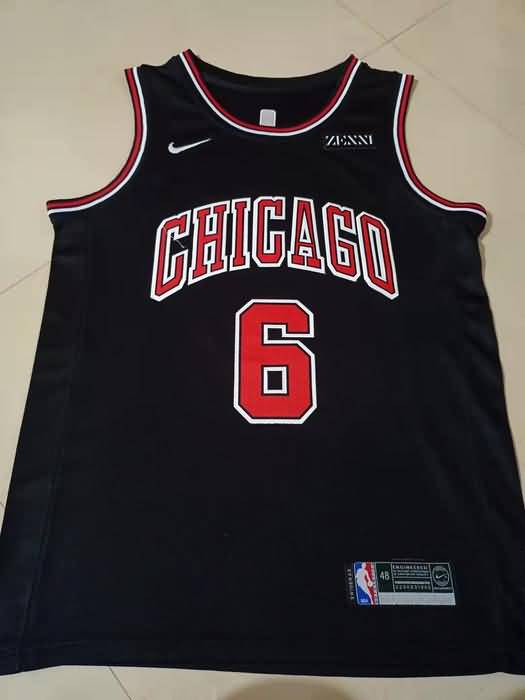 Chicago Bulls Black #6 CARUSO Basketball Jersey (Stitched)