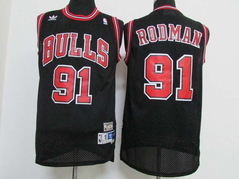 Chicago Bulls Black #91 RODMAN Classics Basketball Jersey 02 (Stitched)