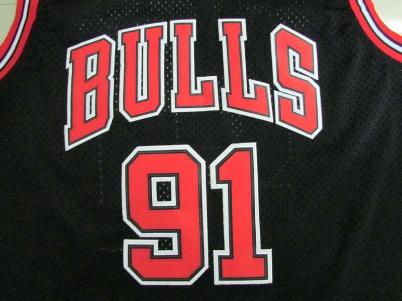 Chicago Bulls Black #91 RODMAN Classics Basketball Jersey 02 (Stitched)