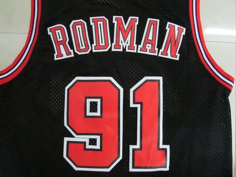 Chicago Bulls Black #91 RODMAN Classics Basketball Jersey 02 (Stitched)