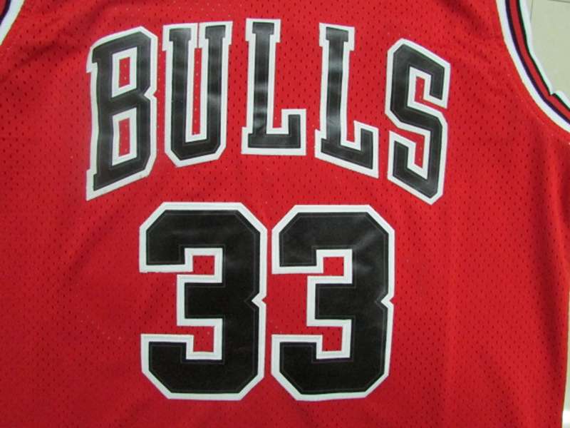 Chicago Bulls Red #33 PIPPEN Classics Basketball Jersey (Stitched)