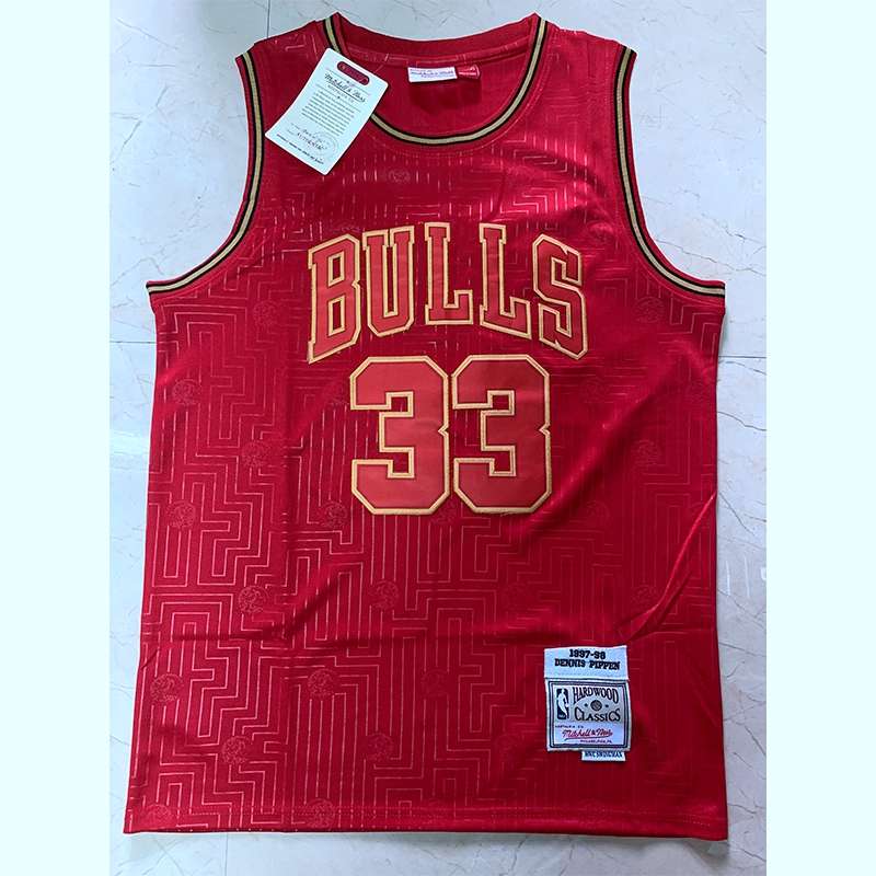 Chicago Bulls Red #33 PIPPEN Classics Basketball Jersey 02 (Stitched)