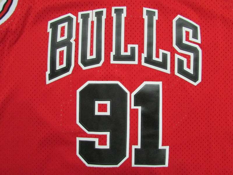 Chicago Bulls Red #91 RODMAN Classics Basketball Jersey (Stitched)