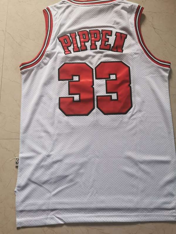 Chicago Bulls White #33 PIPPEN Classics Basketball Jersey (Stitched)