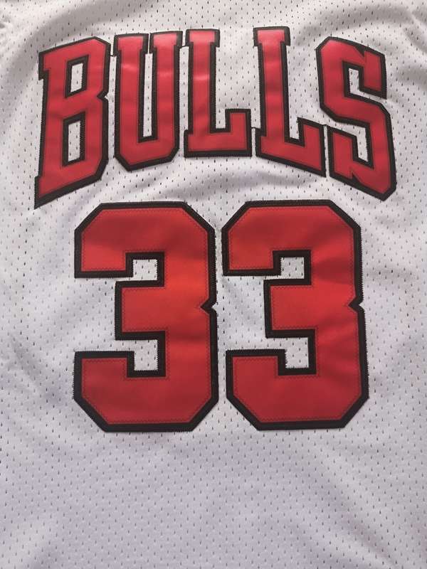 Chicago Bulls White #33 PIPPEN Classics Basketball Jersey (Stitched)