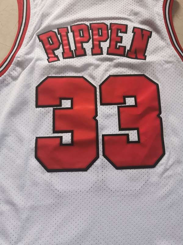 Chicago Bulls White #33 PIPPEN Classics Basketball Jersey (Stitched)