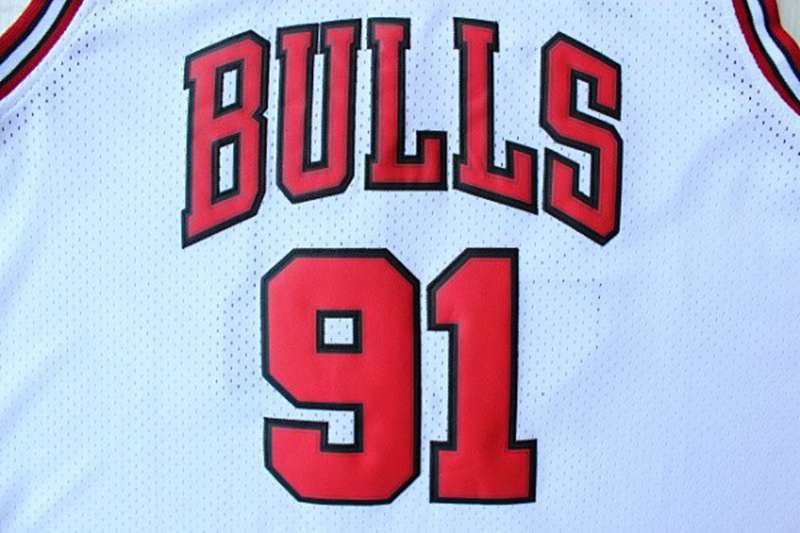 Chicago Bulls White #91 RODMAN Classics Basketball Jersey (Stitched)
