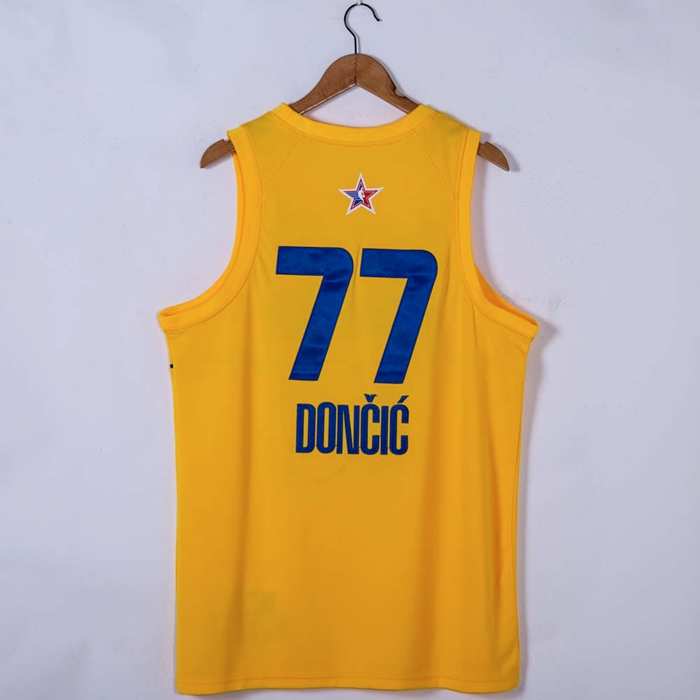 Dallas Mavericks 2021 Yellow #77 DONCIC ALL-STAR Basketball Jersey (Stitched)