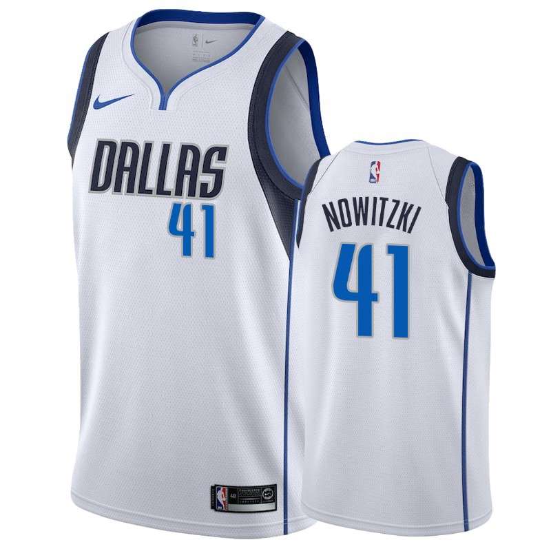 Dallas Mavericks 20/21 White #41 NOWITZKI Basketball Jersey (Stitched)
