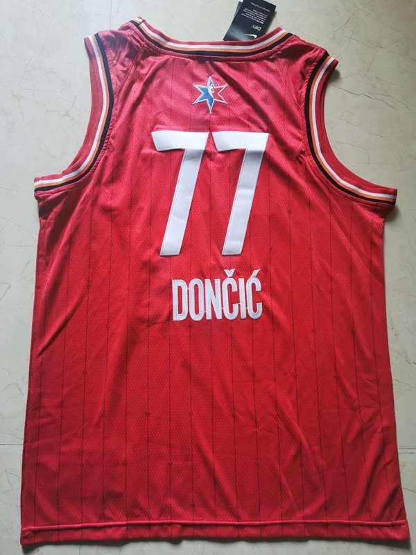 Dallas Mavericks 2020 Red #77 DONCIC ALL-STAR Basketball Jersey (Stitched)