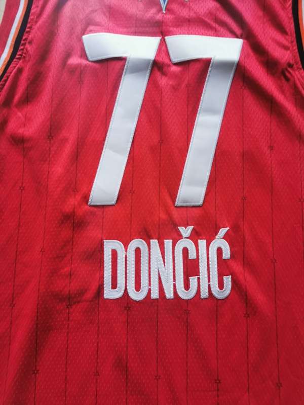 Dallas Mavericks 2020 Red #77 DONCIC ALL-STAR Basketball Jersey (Stitched)