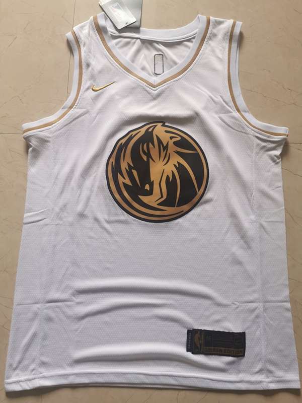 Dallas Mavericks 2020 White Gold #77 DONCIC Basketball Jersey (Stitched)