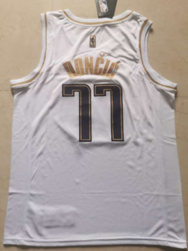 Dallas Mavericks 2020 White Gold #77 DONCIC Basketball Jersey (Stitched)