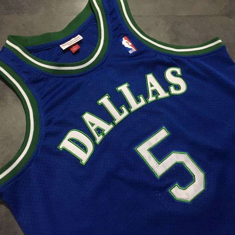 Dallas Mavericks 1994/95 Blue #5 KIDD Classics Basketball Jersey (Closely Stitched)