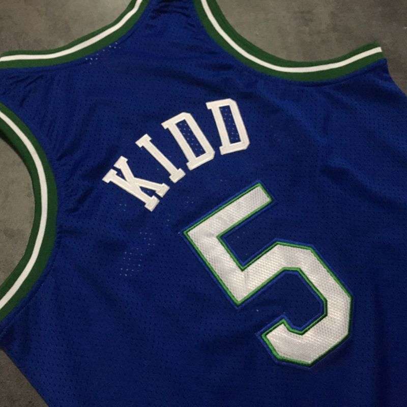 Dallas Mavericks 1994/95 Blue #5 KIDD Classics Basketball Jersey (Closely Stitched)
