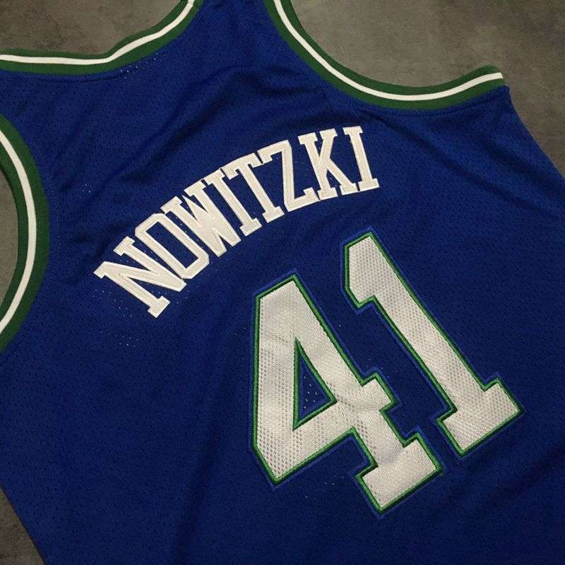 Dallas Mavericks 1998/99 Blue #41 NOWITZKI Classics Basketball Jersey (Closely Stitched)