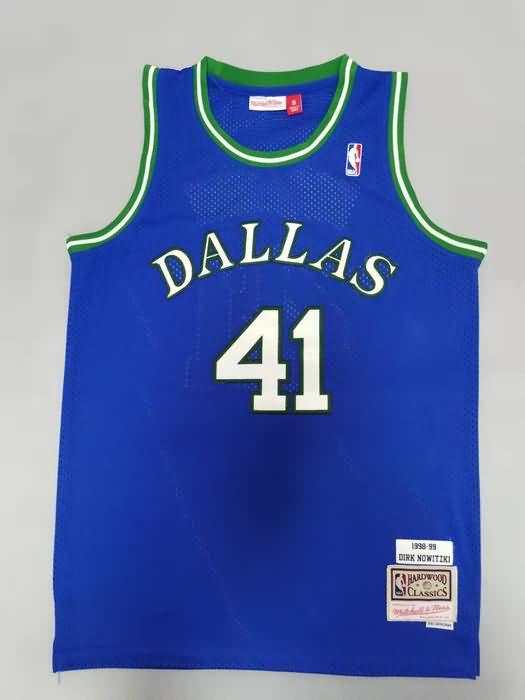 Dallas Mavericks 1998/99 Blue #41 NOWITZKI Classics Basketball Jersey (Stitched)