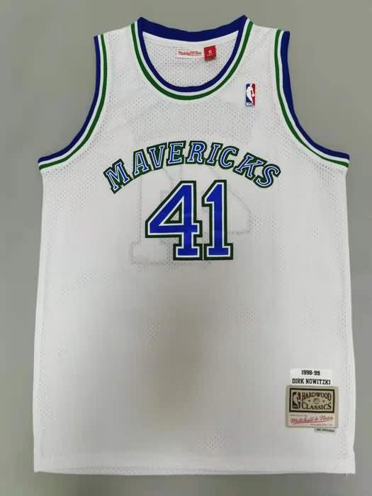 Dallas Mavericks 1998/99 White #41 NOWITZKI Classics Basketball Jersey (Stitched)