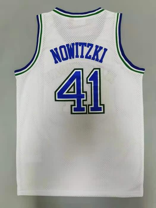 Dallas Mavericks 1998/99 White #41 NOWITZKI Classics Basketball Jersey (Stitched)