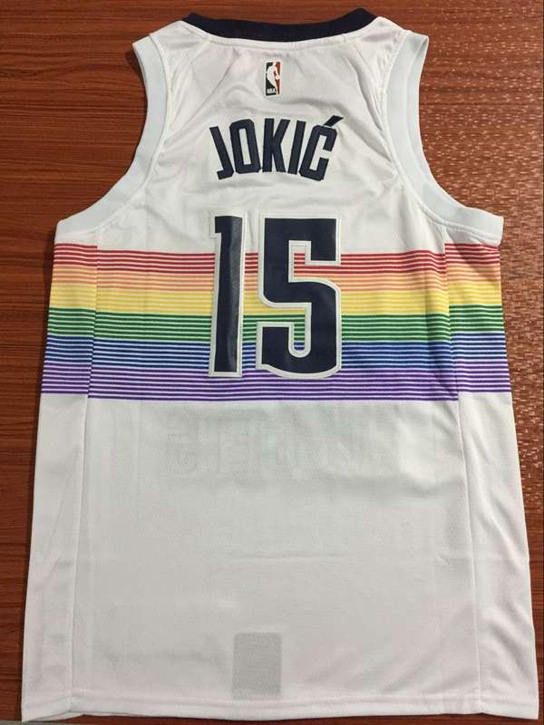 Denver Nuggets 2020 White #15 JOKIC City Basketball Jersey (Stitched)