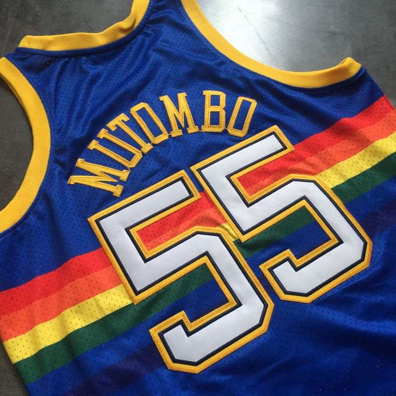 Denver Nuggets 1991/92 Blue #55 MUTOMBO Classics Basketball Jersey (Closely Stitched)