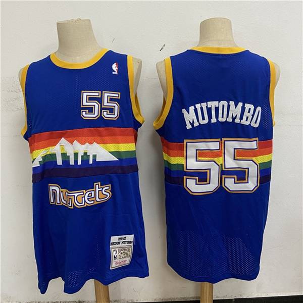 Denver Nuggets 1991/92 Blue #55 MUTOMBO Classics Basketball Jersey (Stitched)