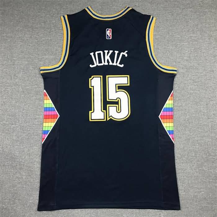 Denver Nuggets 21/22 Dark Blue #15 JOKIC City Basketball Jersey (Stitched)