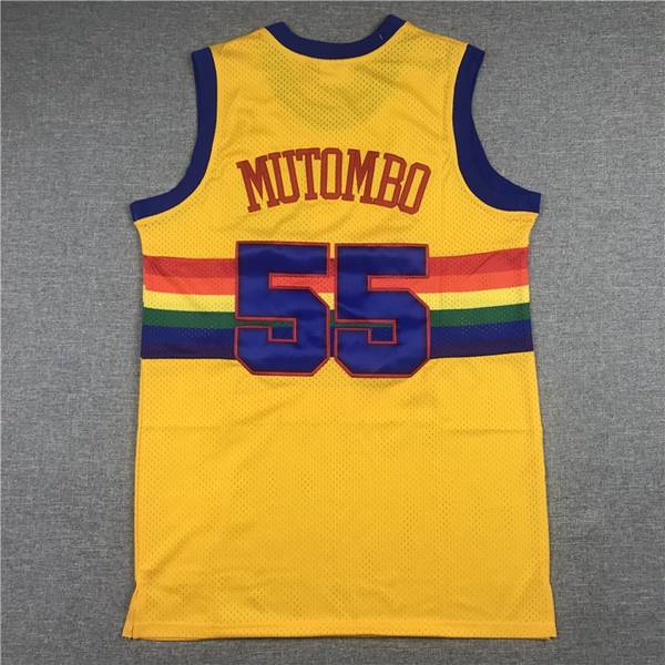 Denver Nuggets 1991/92 Yellow #55 MUTOMBO Classics Basketball Jersey (Stitched)