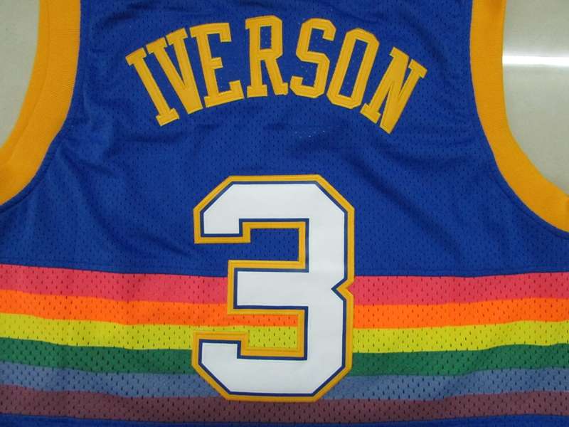 Denver Nuggets Blue #3 IVERSON Classics Basketball Jersey (Stitched)