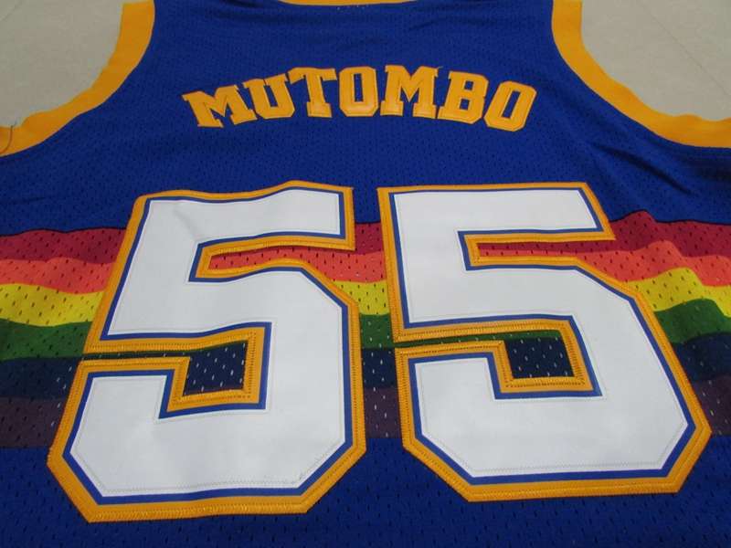 Denver Nuggets Blue #55 MUTOMBO Classics Basketball Jersey (Stitched)