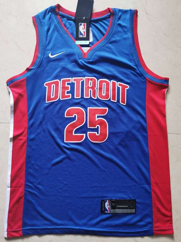 Detroit Pistons 20/21 Blue #25 ROSE Basketball Jersey (Stitched)