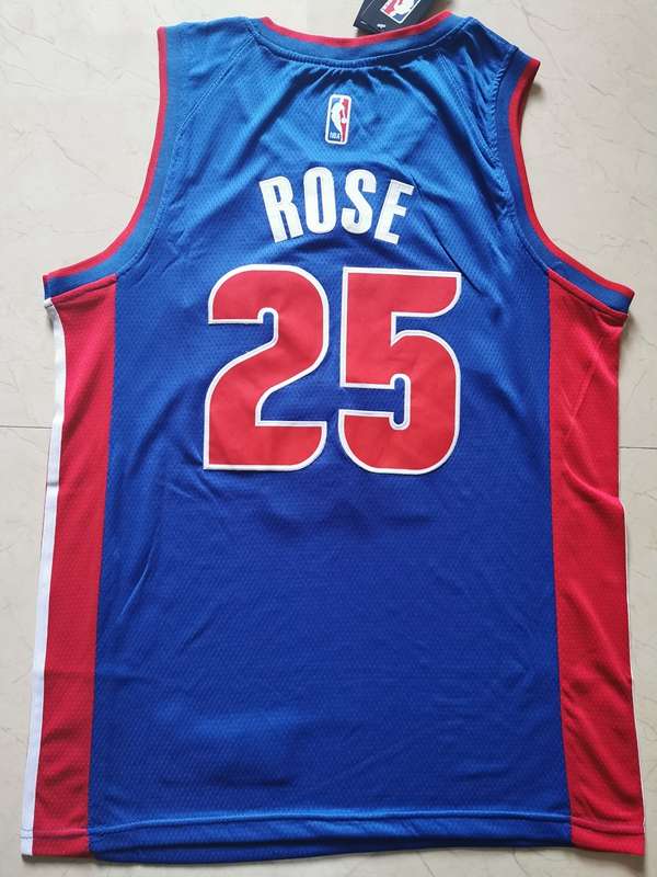 Detroit Pistons 20/21 Blue #25 ROSE Basketball Jersey (Stitched)