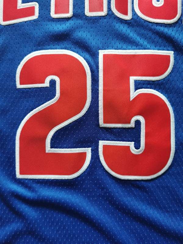 Detroit Pistons 20/21 Blue #25 ROSE Basketball Jersey (Stitched)