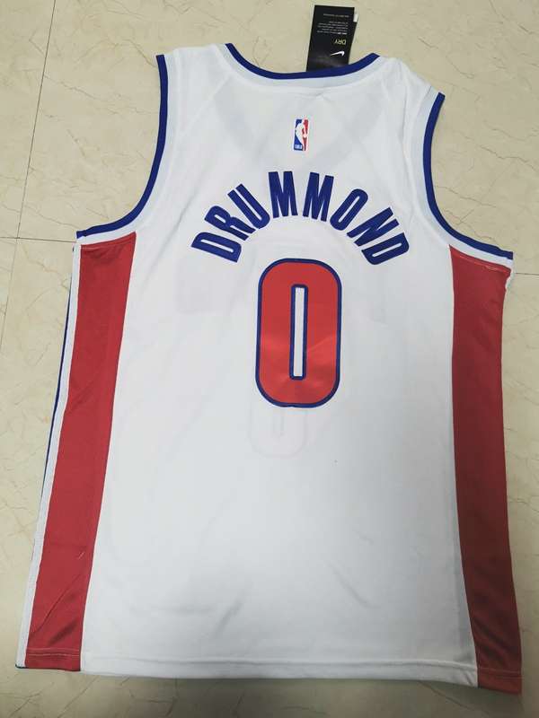 Detroit Pistons 20/21 White #0 DRUMMOND Basketball Jersey (Stitched)