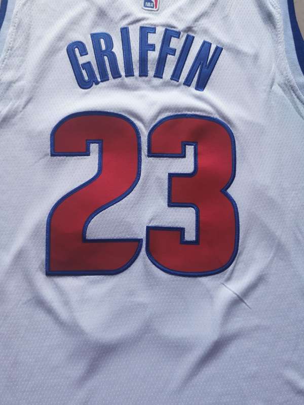 Detroit Pistons 20/21 White #23 GRIFFIN Basketball Jersey (Stitched)