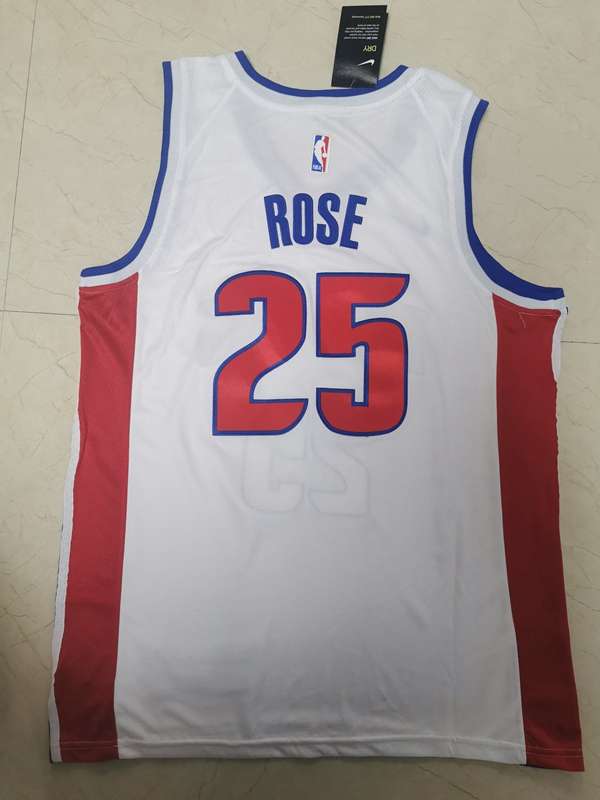 Detroit Pistons 20/21 White #25 ROSE Basketball Jersey (Stitched)