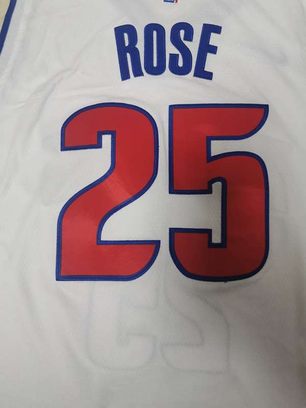 Detroit Pistons 20/21 White #25 ROSE Basketball Jersey (Stitched)