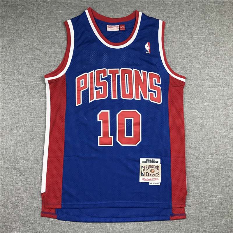 Detroit Pistons 1988/89 Blue #10 RODMAN Classics Basketball Jersey (Stitched)