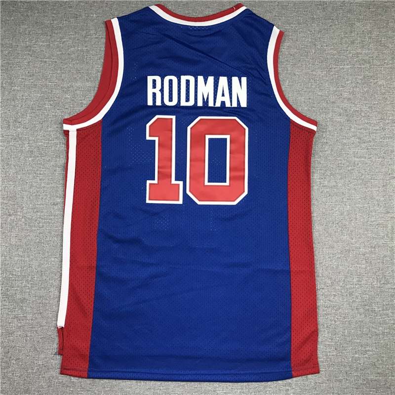 Detroit Pistons 1988/89 Blue #10 RODMAN Classics Basketball Jersey (Stitched)