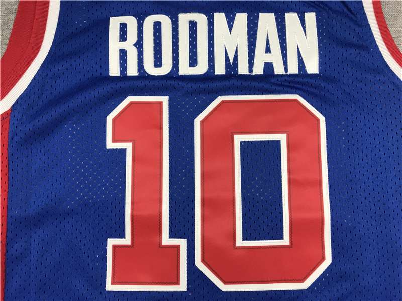 Detroit Pistons 1988/89 Blue #10 RODMAN Classics Basketball Jersey (Stitched)