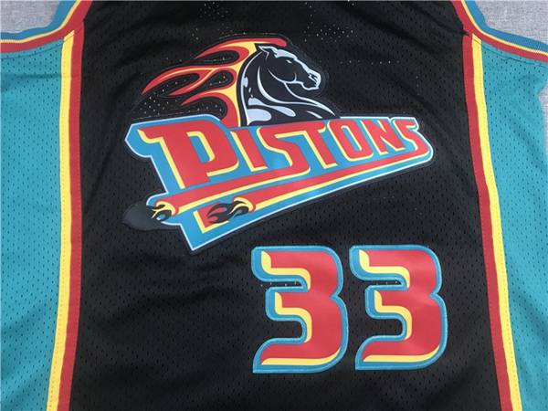 Detroit Pistons 1998/99 Black #33 HILL Classics Basketball Jersey (Stitched)
