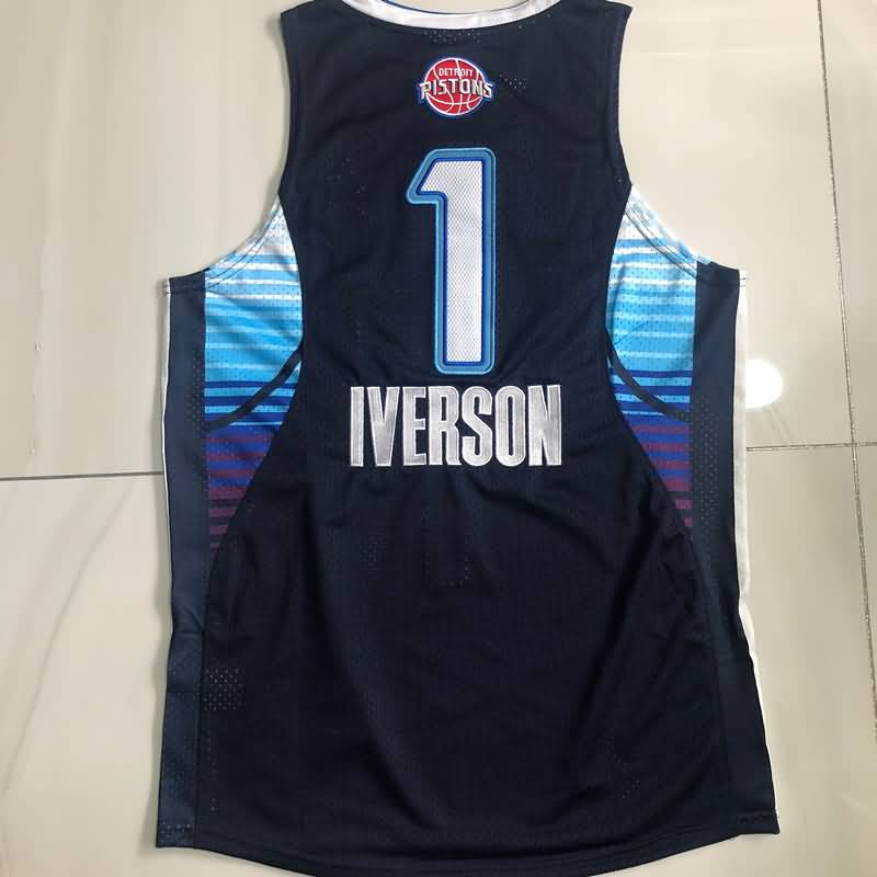 Detroit Pistons 2009 Dark Blue #1 IVERSON Classics Basketball Jersey (Closely Stitched)