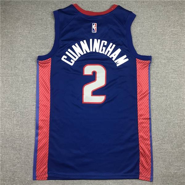 Detroit Pistons 20/21 Blue #2 CUNNINGHAM City Basketball Jersey (Stitched)